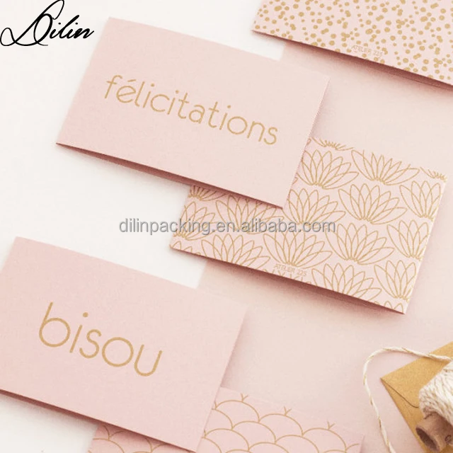 custom romantic letter printed gift thank you card folded paper