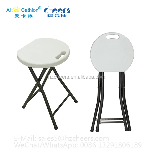 Plastic Folding Stool Portable Plastic Chair with Durable Steel Frame Legs for 250 Pound Capacity Folding Step Stool