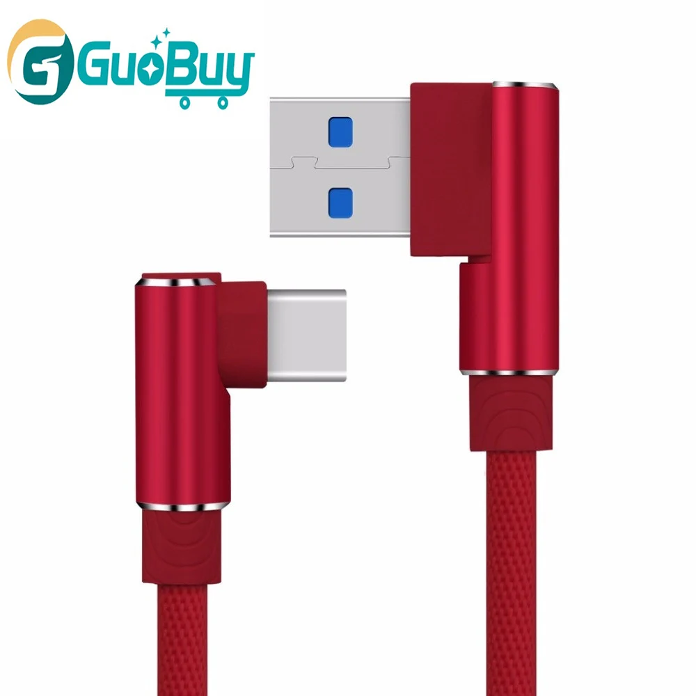 1m/3FT Phone Cable Right Angle USB-C Type C Data & Sync Faster Charger Cable For Samsung Galaxy S8 Universal Smartphone Cables - ANKUX.COM