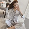 plus size sleepwear long-sleeved button closure pajama women pyjama set