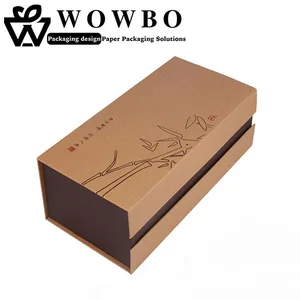 folding rectangle brown kraft paper gift magnetic boxes
