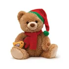 Red Bear Custom New Stuffed Plush Toy Red Brown Christmas Kids Gift Hat Scarf Big Teddy Bear