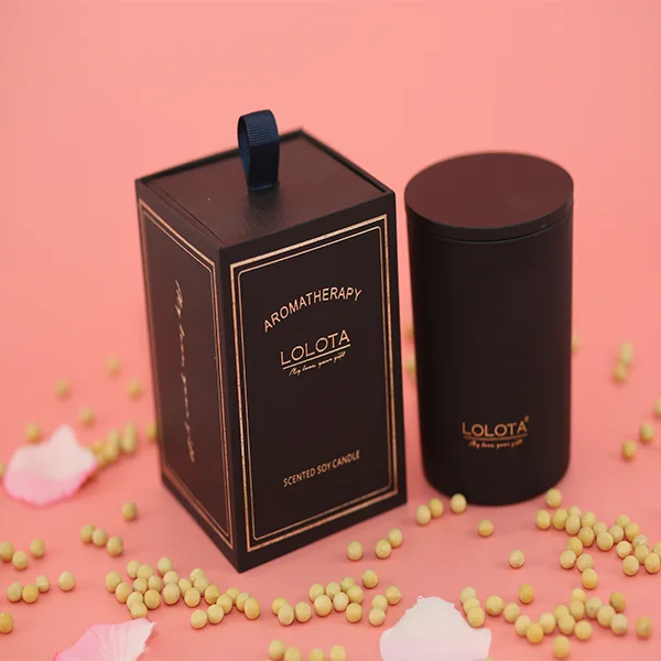 luxury candle frosted glass jar and scented soy wax candle