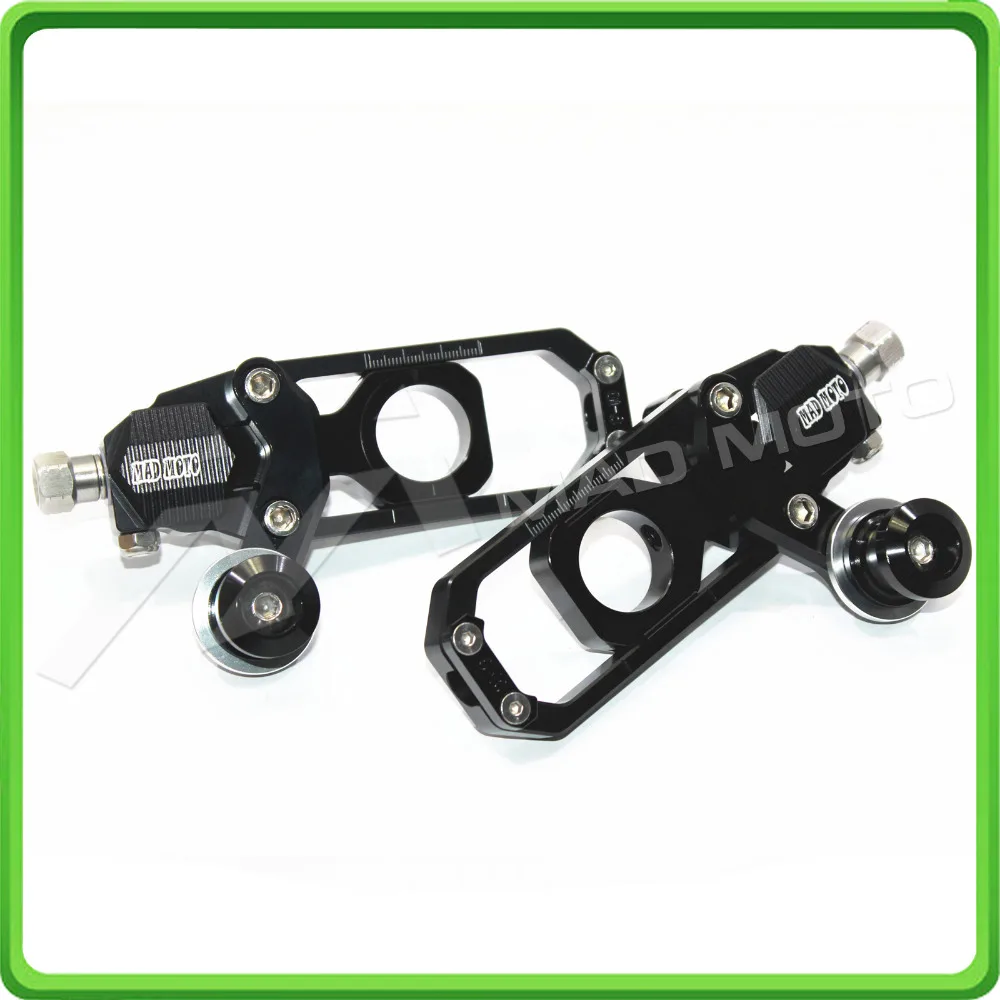 Motorcycle Chain Tensioner Adjuster with paddock bobbins fit for HONDA CBR 1000 RR CBR1000RR 2004 2005 2006 2007 Black (3)