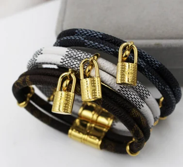  fashion lock charm two wrap faux leather bracelets magnetic closure  leather bracelet custom metal charm couple bracelets.png