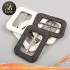 Wholesale custom fabric covered square metal coat belt buckles