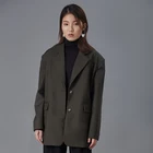 2019 spring new long-sleeved solid color small suit single-breasted coat female