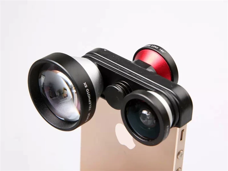 2015 New 4 in 1 Fish Eye 5x Wide Angle Macro Self-timer Fisheye Lentes De Celular Mobile Phone Lens Kit for iPhone 5 5S JT20