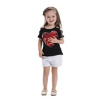 Promotional Reversible Sequin Heart Fashion Kids Summer T Shirt For Little Girl