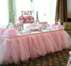 Pink Ballerina Party Planning Ideas Supplies Custom Tulle Tutu Table Skirt Wedding, Birthday, Baby Shower