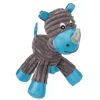 blue color pet dumbbell pack dog toys plush squeaker