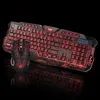 HXSJ J10 USB cracked colorful backlight gaming mouse and keyboard set