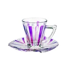 spray colors glass tea cups and saucers