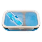 Foldable food container square compartment Silicone lunch box