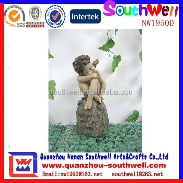 hot sale custom design garden decorative resin little boy angel