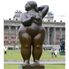Outdoor garden antique bronze standing fat woman lady statues
