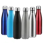 Custom logo 17oz leakproof double wall vacuum insulated travel thermal flask cola shape stainless steel water bottle