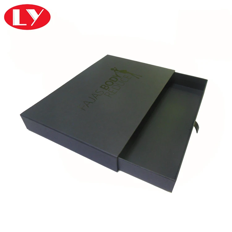luxury cardboard paper drawer slide matte black gift box