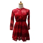 2018 Fashion summer spring women cloth one-piece dress garment Factory Wholesale customized hollow out lace flouncing sexy