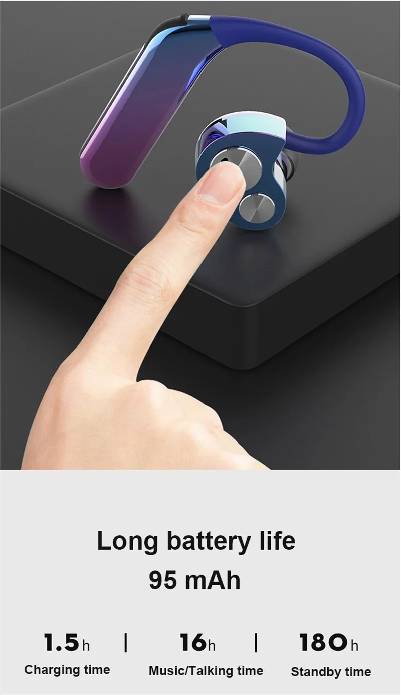 Earphones X6 TWS Ear hook Headset , noise cancelling wireless tws earbuds v5.0 bluetooth for mobile phone gaming - ANKUX.COM