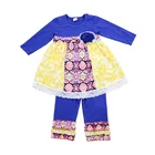 2017 bulk wholesale kids clothing fall/spring fashion set lace ruffle children boutique outfits