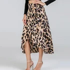 china factory oem waist knot leopard print long skirts for women