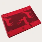 Scarf red color Christmas red scarf High quality 100% pure silk jacquard scarf for men's ladies
