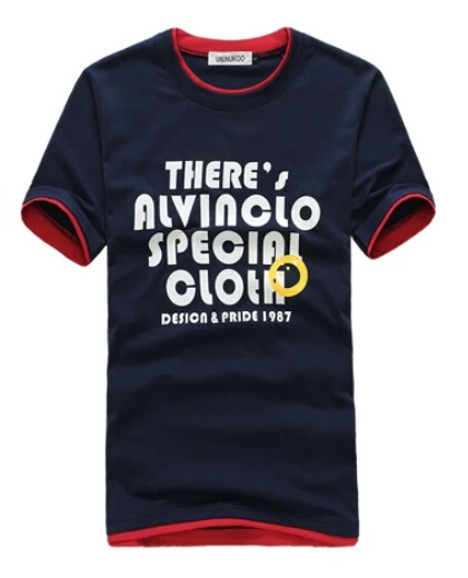 New Summer Style Men Tops Tees Men Special Design Two Pieces Of Color Men Shirts Printing Men T-Shirt Short Sleeves