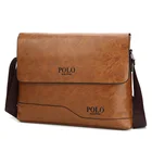 Leather men messenger bag fashion men business crossbody bag POLO Sulppai shoulder bag briefcase