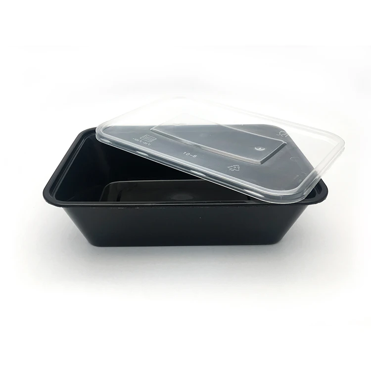 750ml Disposable Clear Plastic Food Container Pp Rectangle Plastic