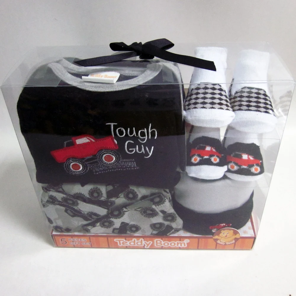 new born baby clothing 5pcs pvc gift set baby romper bulk