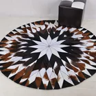 Faux fur cowhide carpet/circular patchwork customizable floor MATS fur decorative throw pillow covers