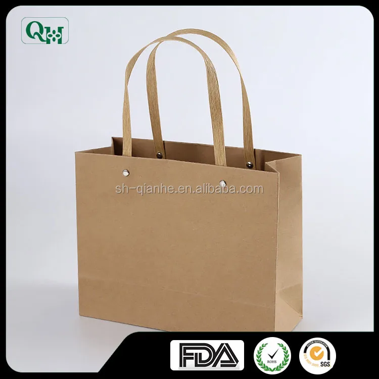kraft paper bag with long handle for gift packaging