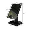ABS plastic square single-side LED desktop cosmetic mirror Rotatable high light touch mirror