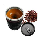 Self Stirring Coffee Mug Camera Lens Coffee Mug Stainless Steel tumbler Cups for Office Travelling mug 400ml