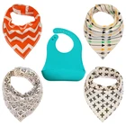 Amazon Best Selling 4-pack Cotton Reusable Bandana Baby Bibs