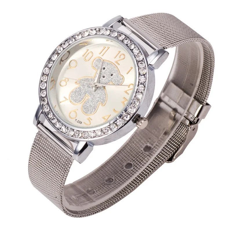 Relojes Mujer Oso 2015 New Women Watches Famous Spanish Bear Wristwatches Full Steel Dress Watch for Lady relojes de marca mujer