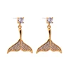 me97284 Kiss Me Brand Jewelry Factory OEM Order Accept Crystal Fish Stud Earrings Handmade