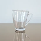 Stocked feature Crystal clear coffee glasses with handle