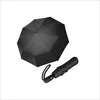 Automatic 3 Folding Black Windproof Compact Lightweight Umbrella