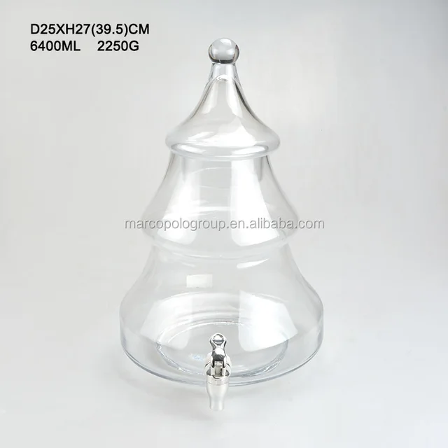 empty glass beverage wine making jar beverage dispenser with tap