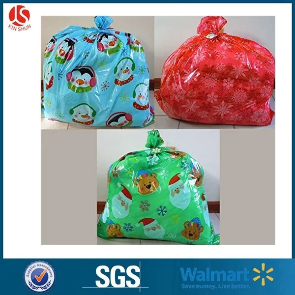 disposable christmas gift bag giant/large/jumbo sack plastic