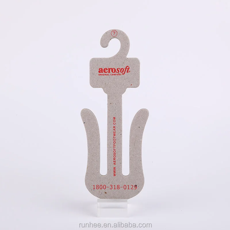 Recycled Paper Custom Cardboard Hangers 10cm Width For Slippers And Shoes