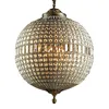 Hot sale bronze round ball crystal chandelier with bulb for decoration