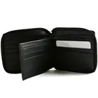 Wallet Canvas Credit Card Holder PU Men Custom Zipper Closure Leather Wallet