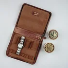 Stylish Zipped Luxury Leather Watch Wallet Case