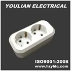 2 outlets Electrical socket 10A/230V with grounding