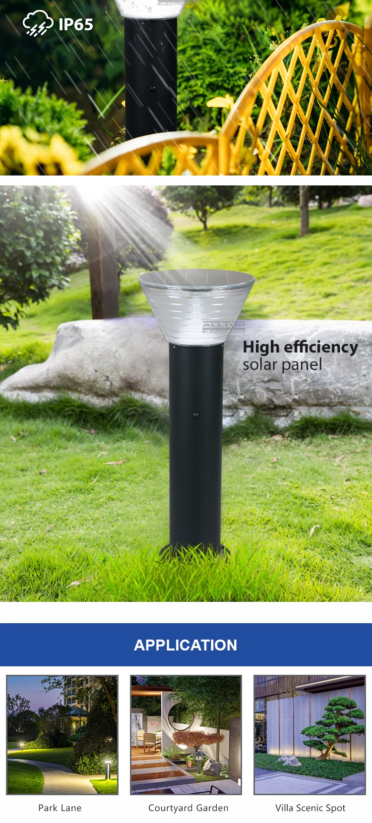 ALLTOP High power ip65 outdoor 5w waterproof battery all in one solar led garden light price