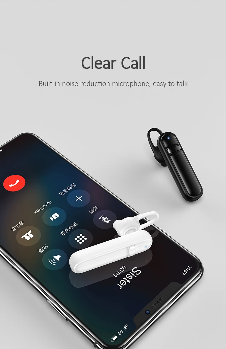 USAMS US-LM001 LM Series Portable Mini Handfree V4.2 70mAh Earphone Wireless Earbuds - ANKUX.COM
