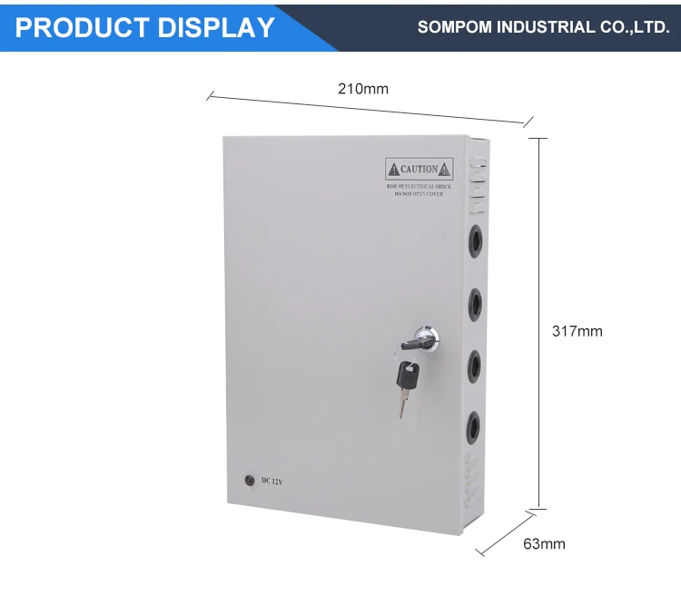 sompom CE ROHS 18 Outputs CCTV 30A 12V DC Switch Mode Power Supply With Plug
